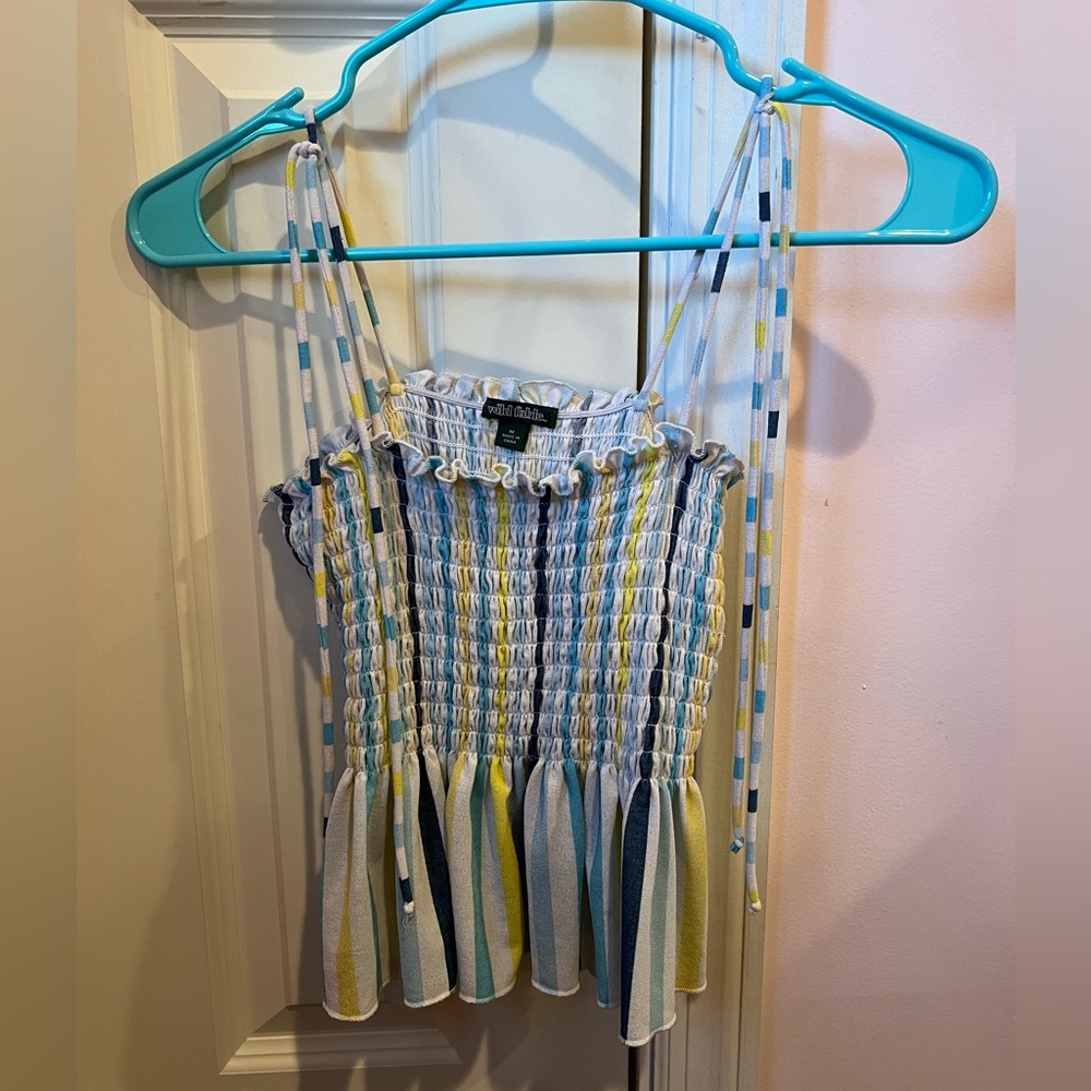 Wild Fable Women’s colorful striped summer blouse, elastic